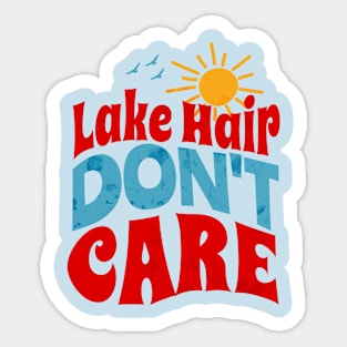 Lake Hair Don't Care Summer Lake Loving Girl Sticker